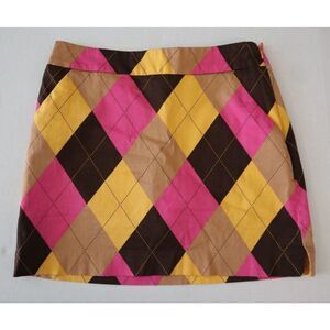 LoudMouth Golf Women’s Sz 4 Multicolor Argyle Pattern Golf Skort Skirt